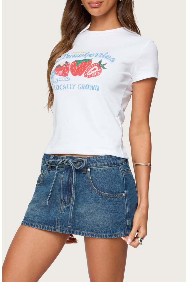 Fresh Strawberries Stretch Cotton Graphic T-Shirt, Alternate, color, WHITE