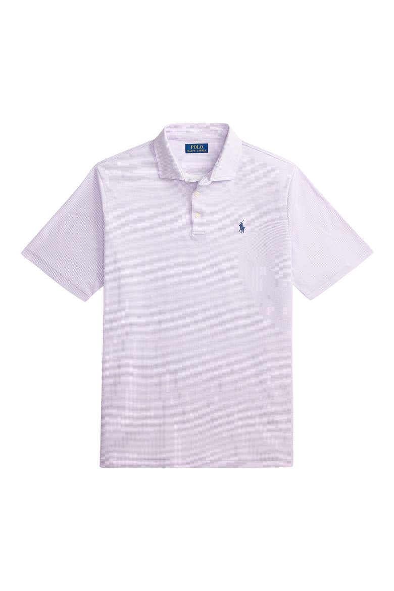 Classic Fit Houndstooth Cotton Polo, Alternate, color, HOUNDSTOOTH/ POWDER PURPLE
