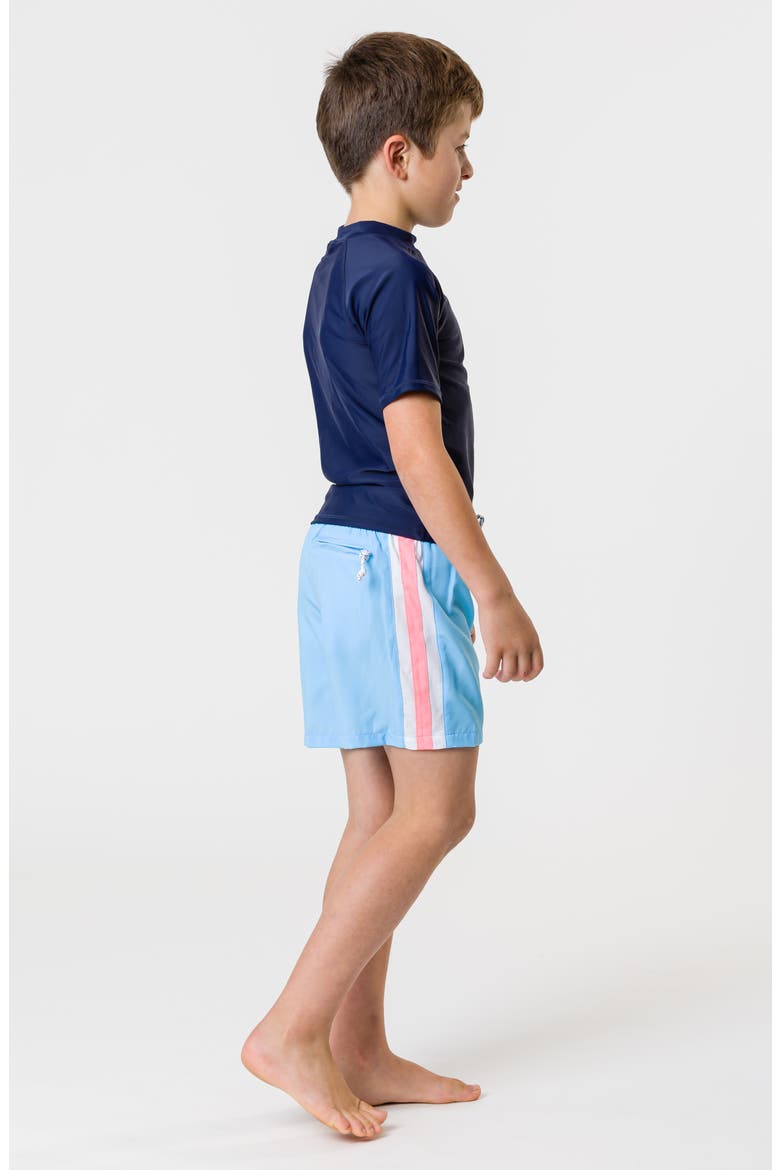Kids' Retro Volley Board Shorts, Alternate, color, BLUE