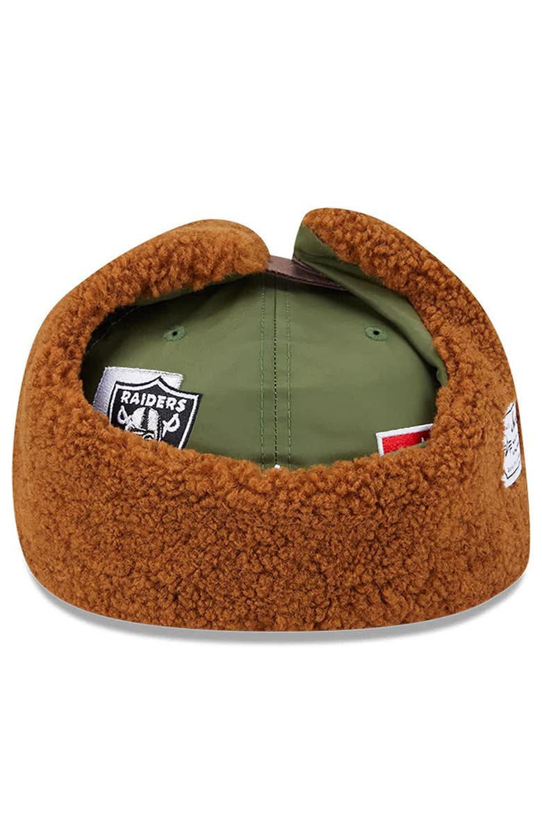 New Era x Alpha Industries Men's New Era x Alpha Industries Olive Las Vegas Raiders Dog Ears 59FIFTY Fitted Hat, Alternate, color, Olive