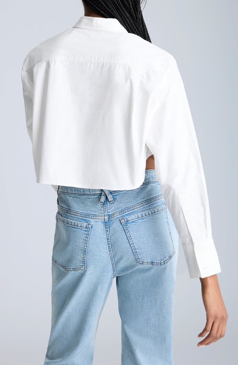 Kenneth Cole Crop Stretch Cotton Blend Button-Up Shirt, Alternate, color, 