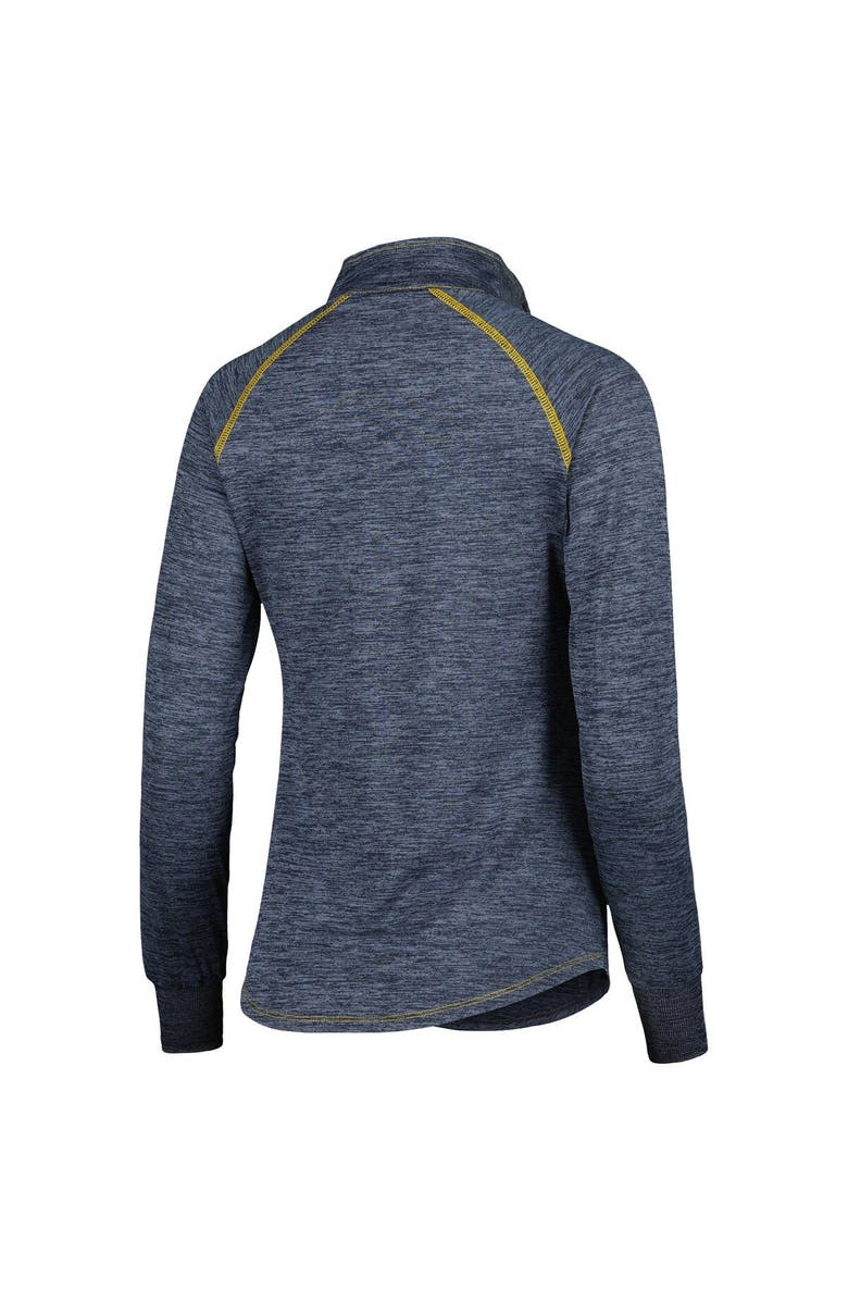 COLOSSEUM Women's Colosseum Navy West Virginia Mountaineers Bikram Lightweight Fitted Quarter-Zip Long Sleeve Top, Alternate, color, 