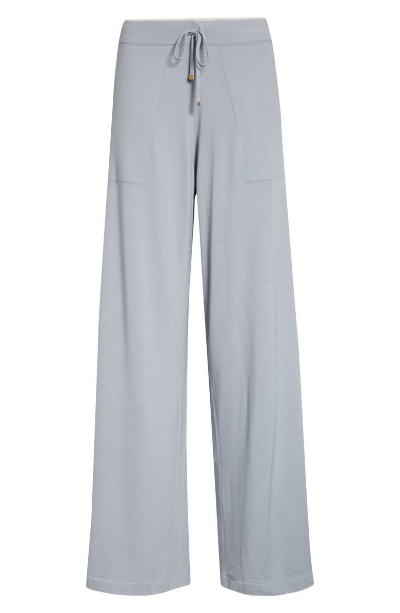 Eleventy Avalon Travel Merino Wool Drawstring Pants, Alternate, color, Sky Blue/White