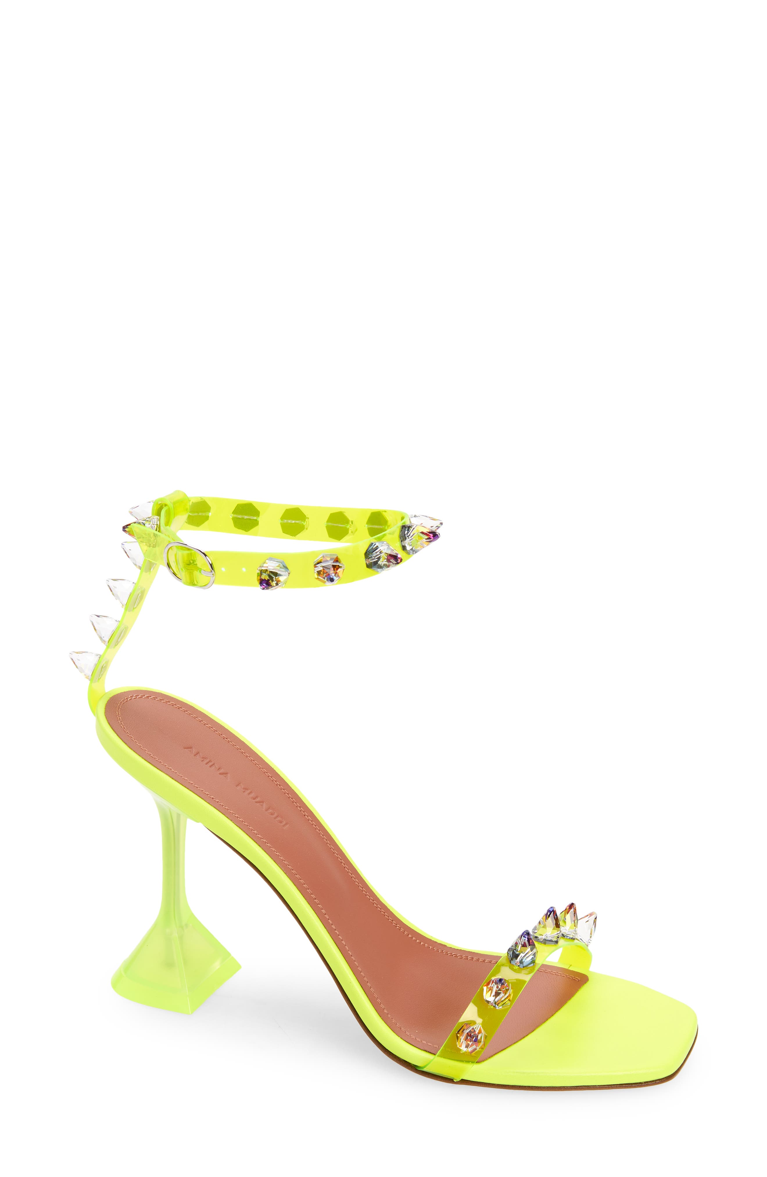 Amina Muaddi Julia Jewel Clear Sandal, Main, color, 