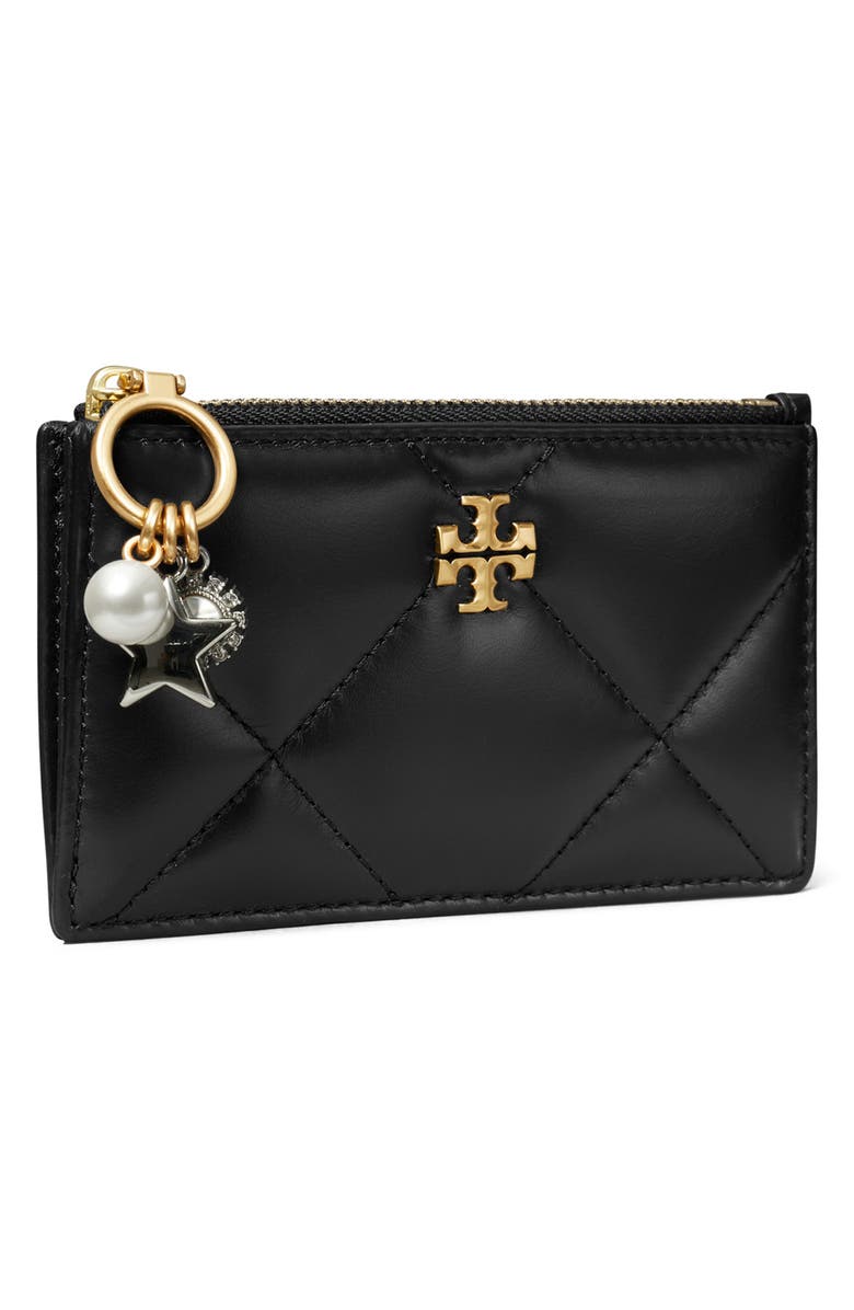 Tory Burch Kira Charm Diamond Quilted Leather Card Holder, Alternate, color, 