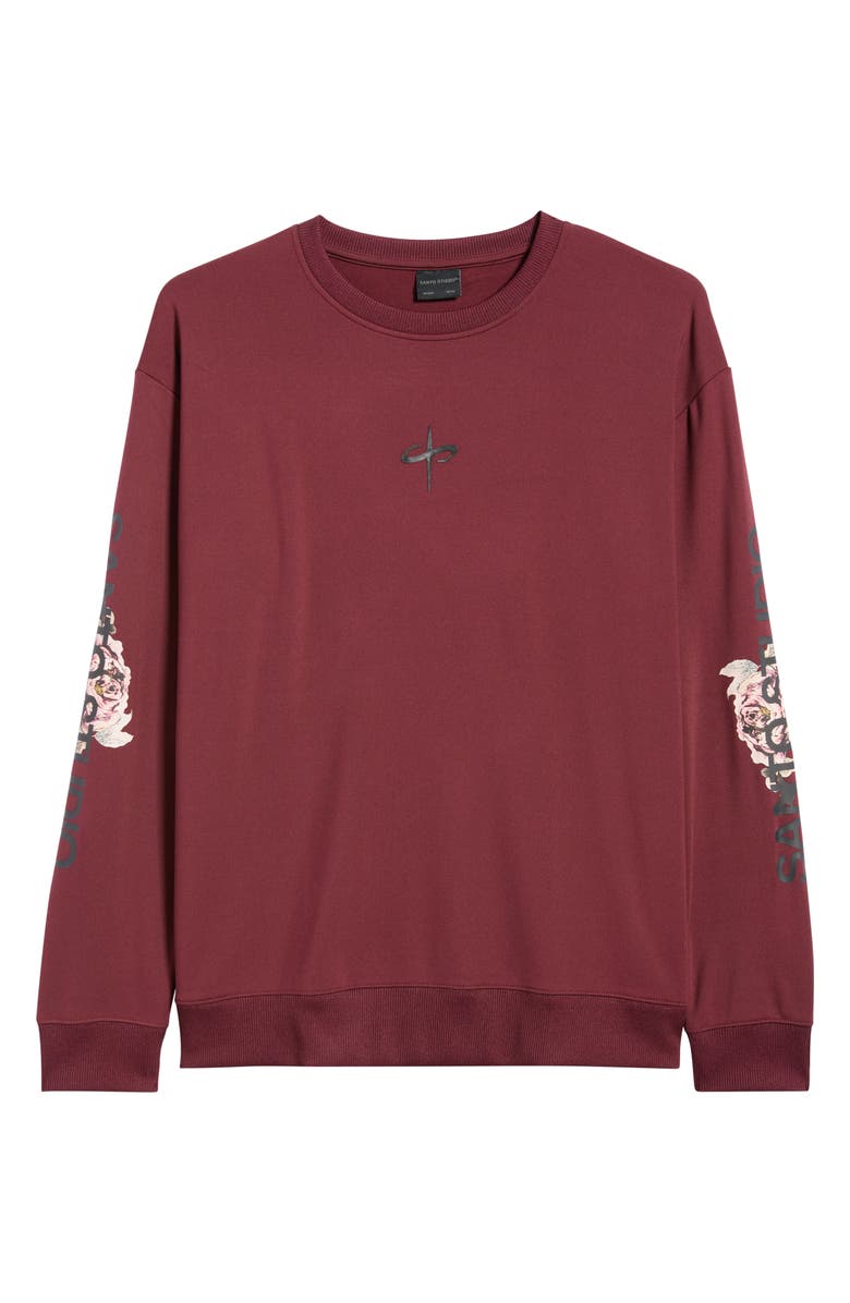 SANTO STUDIO Tempo Rose Comfort Performance Graphic Sweatshirt, Alternate, color, Merlot