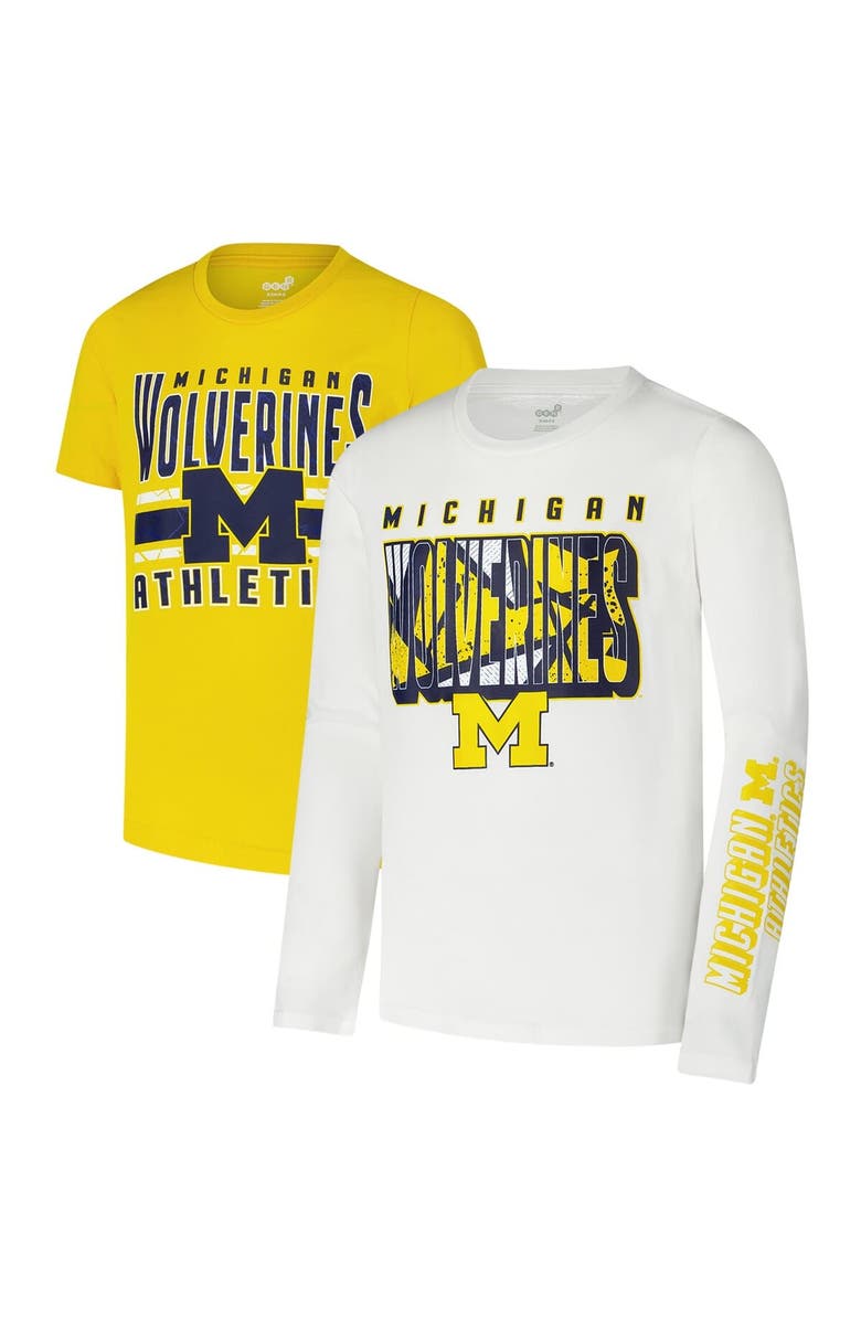 Outerstuff Youth Michigan Wolverines In the Mix T-Shirt Combo Set, Alternate, color, Maize