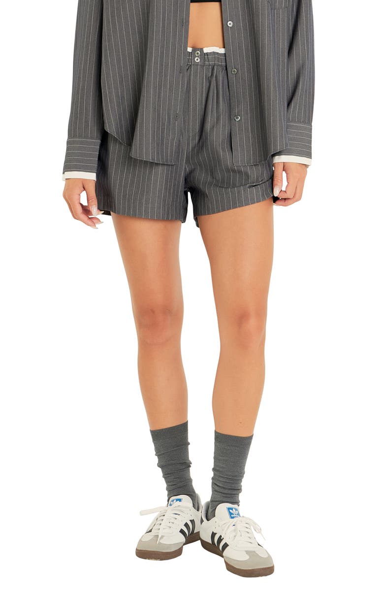 Grey Lab Stripe Boxer Shorts, Main, color, Grey