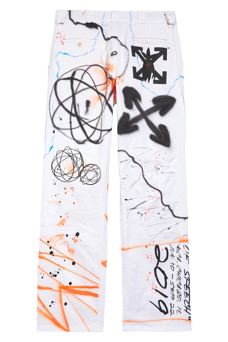 Futura Rainbow Carpenter Pants, Alternate, color, WHITE MULTI