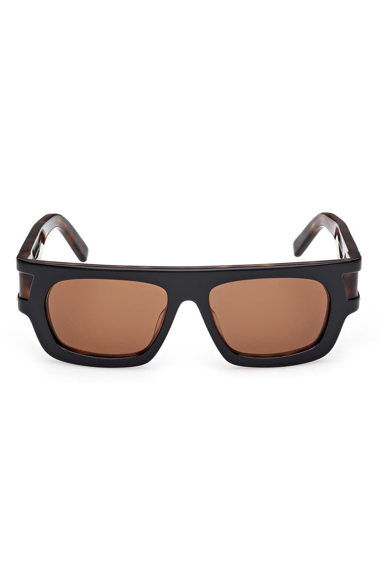 MCM 54mm Rectangle Sunglasses, Main, color, Black / Other / Roviex