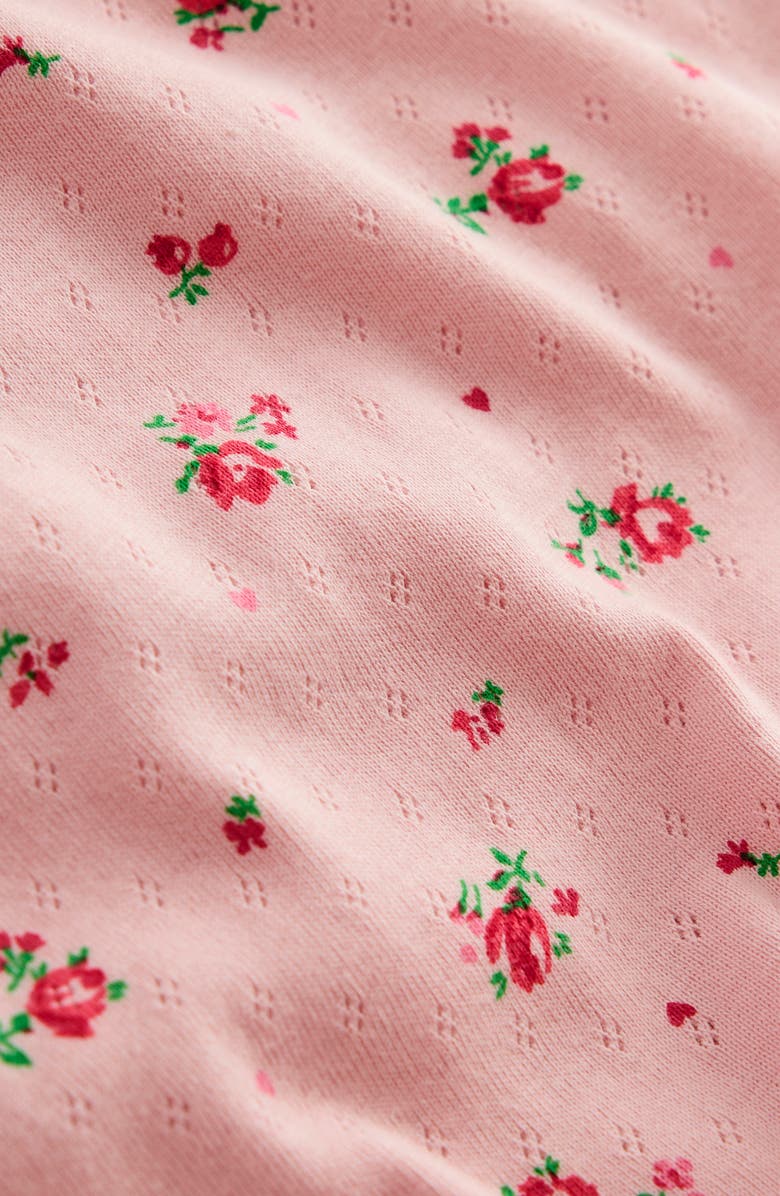 Mini Boden Kids' Rose Print Pointelle Cotton T-Shirt, Alternate, color, 