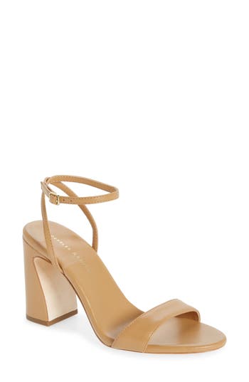 Loeffler Randall Malia Curved Heel With Ankle Strap In Brown In Brown