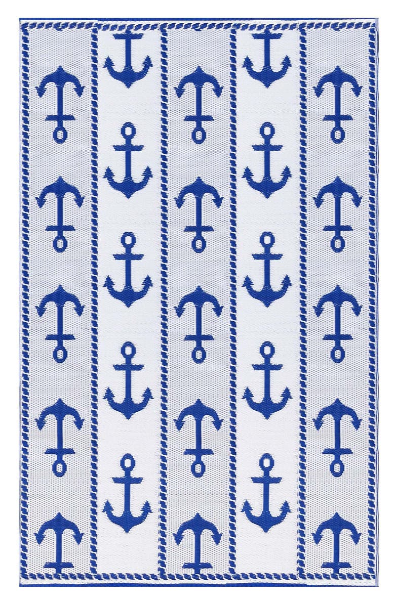 Mad Mats Anchor Blue & White, Alternate, color, Blue And White