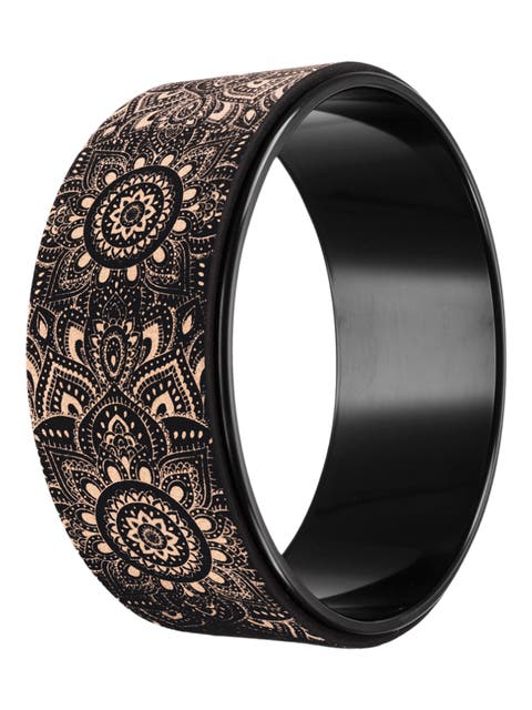 Yoga Wheel Cork Mandala Black