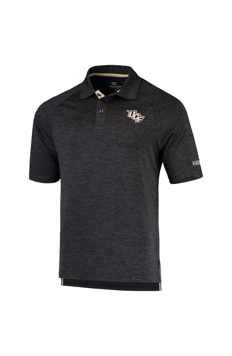 COLOSSEUM Men's Colosseum Heathered Black UCF Knights Down Swing Polo, Alternate, color, Heather Black