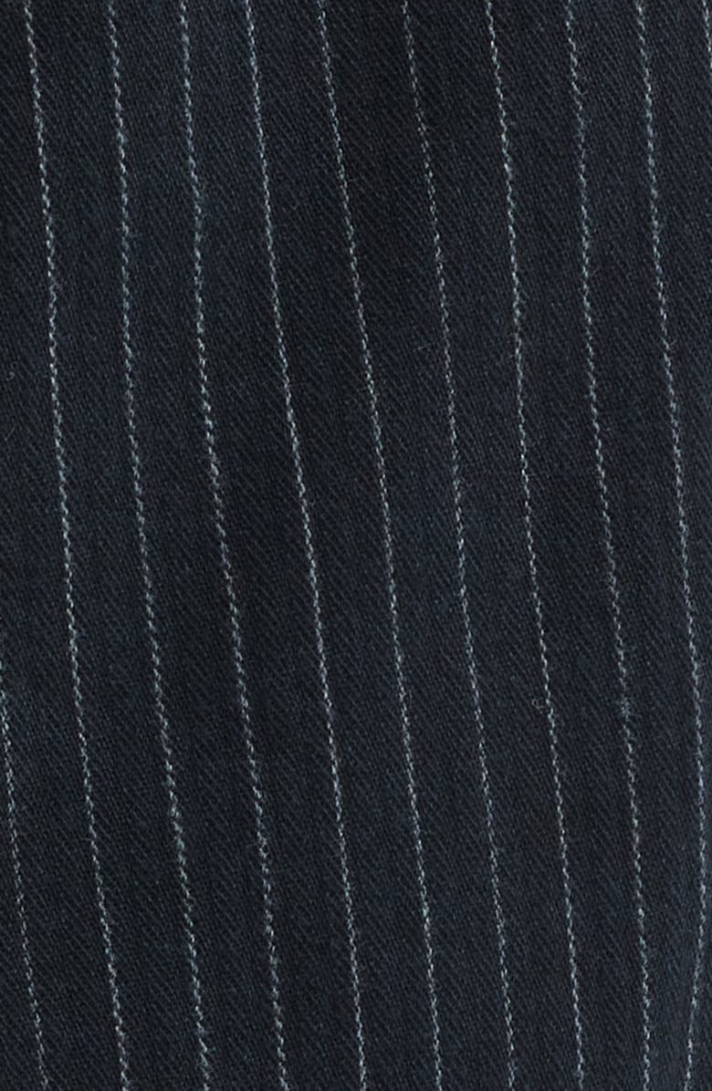 BDG Urban Outfitters Pinstripe Flat Front Stretch Cotton Worker Shorts, Alternate, color, Black