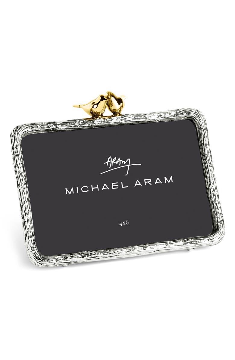 Michael Aram Lovebirds 4 x 6-Inch Picture Frame, Alternate, color, Silver/ Gold