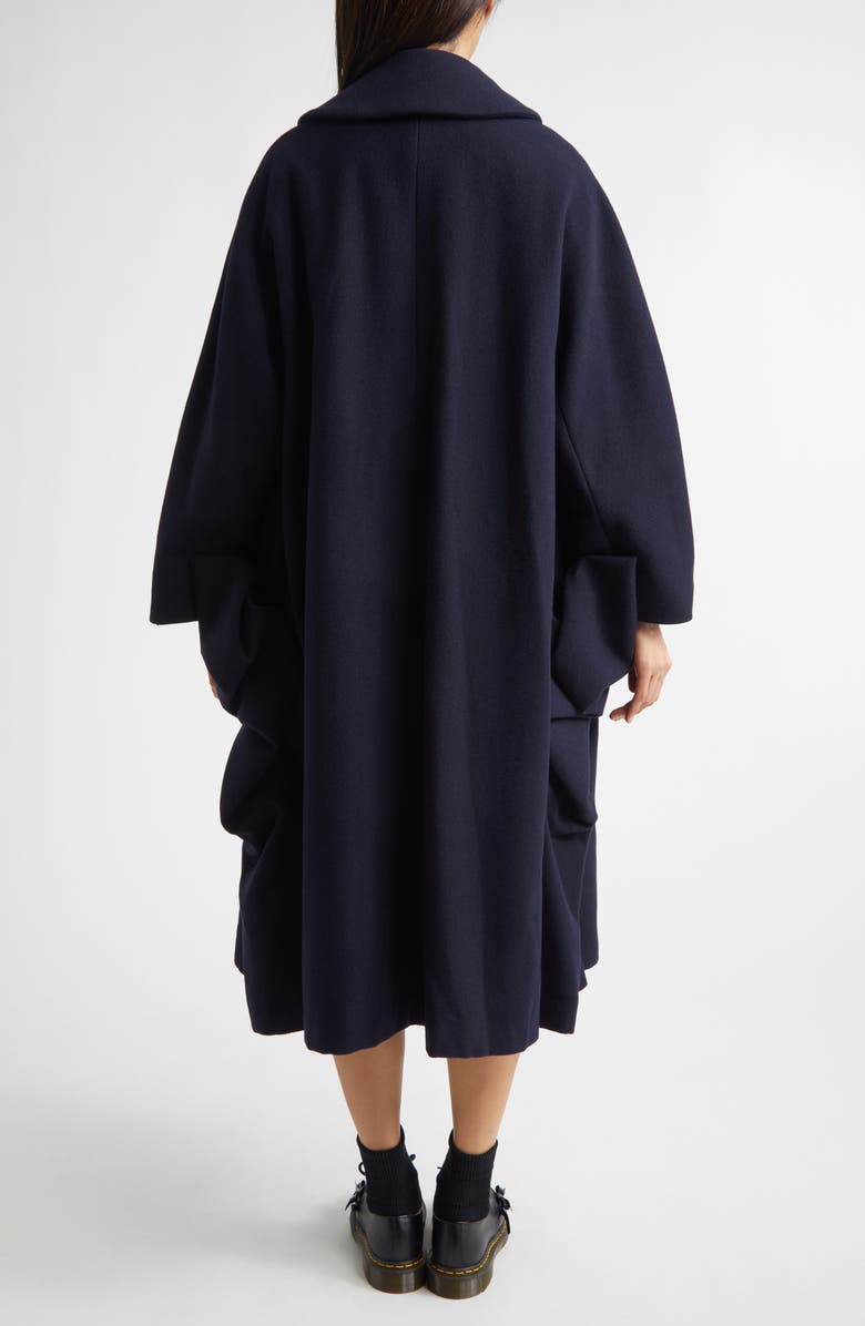 Comme des Garçons Comme des Garçons Airy Wool Blend Coat, Alternate, color, Navy