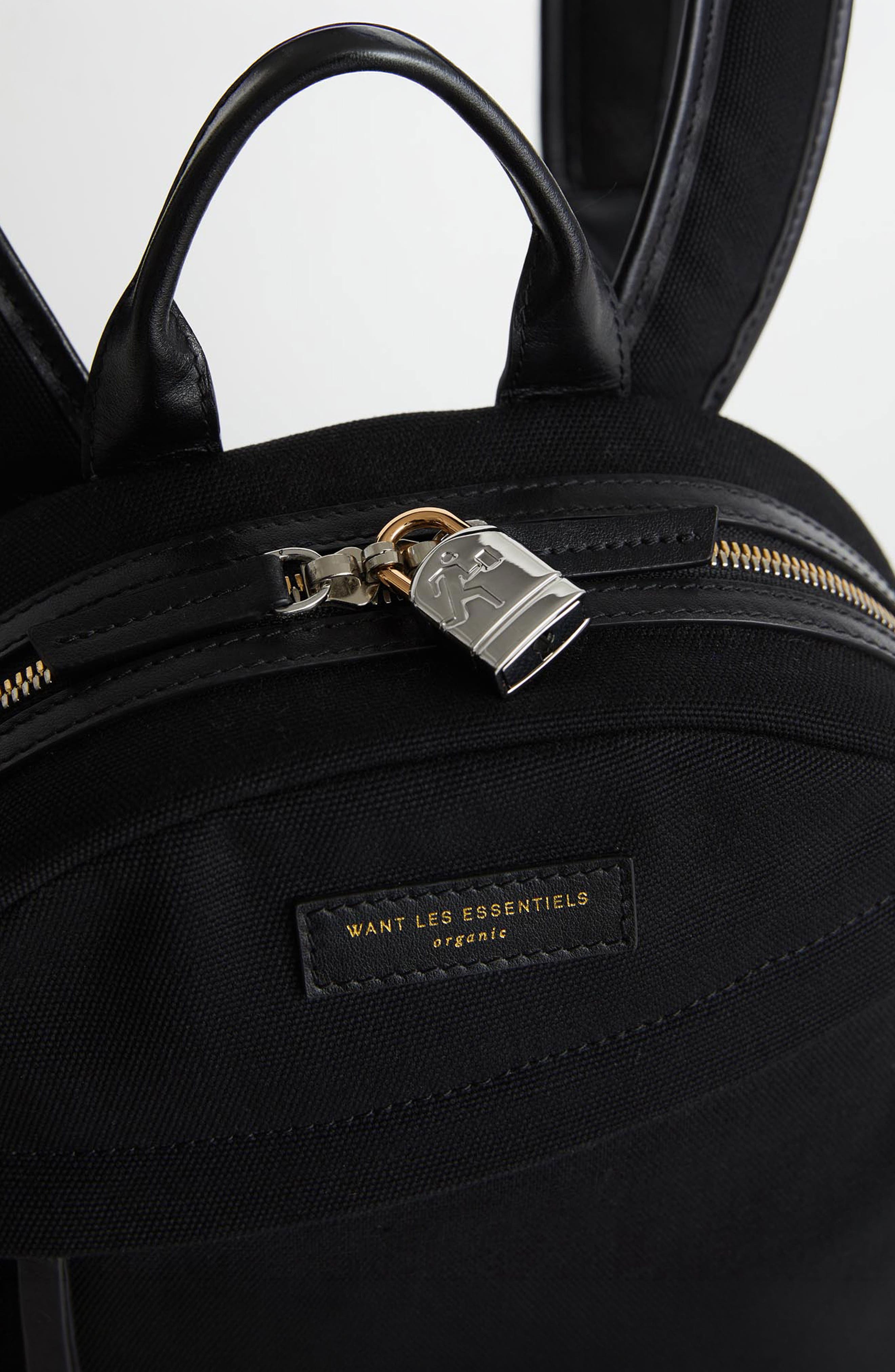 WANT Les Essentiels Mini Piper Organic Cotton Backpack, Alternate, color, Black/ Jet Black