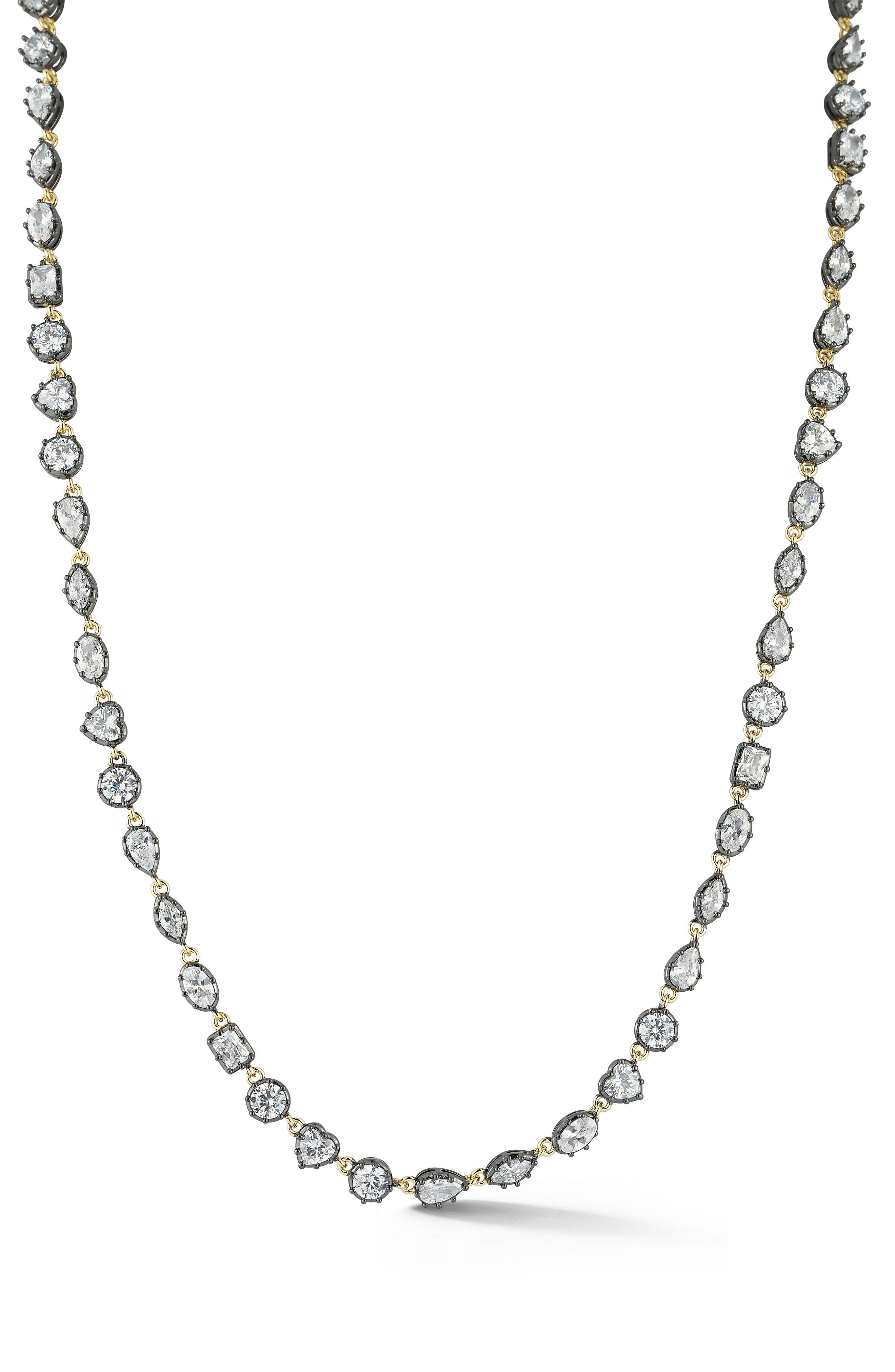 Mixed Cut Cubic Zirconia Tennis Necklace
