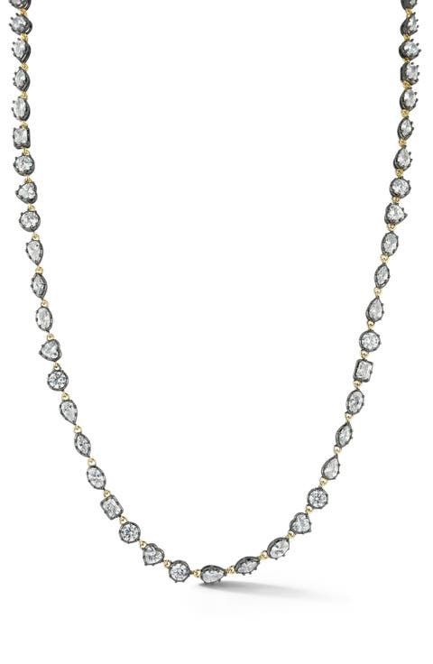 Mixed Cut Cubic Zirconia Tennis Necklace