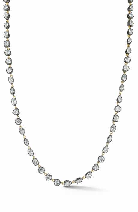 Mixed Cut Cubic Zirconia Tennis Necklace