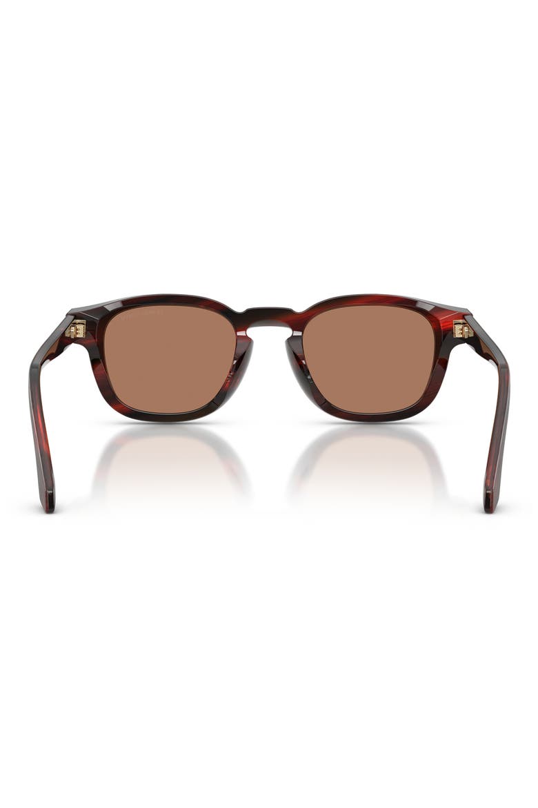48mm Rectangle Sunglasses, Alternate, color, BRUSHED STRIPED RED / BROWN