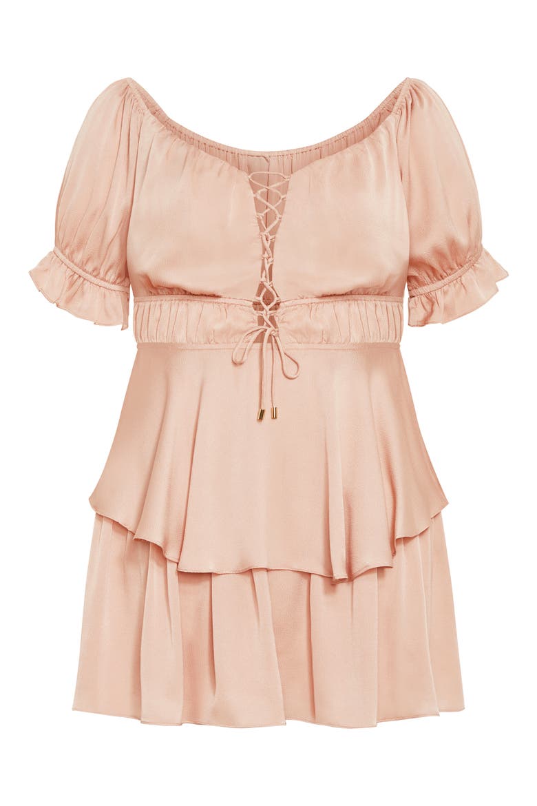 Nia Off the Shoulder Dress, Alternate, color, PINK