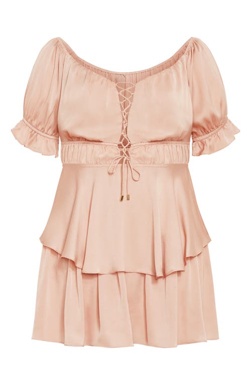 City Chic Nia Off The Shoulder Dress In Metallic