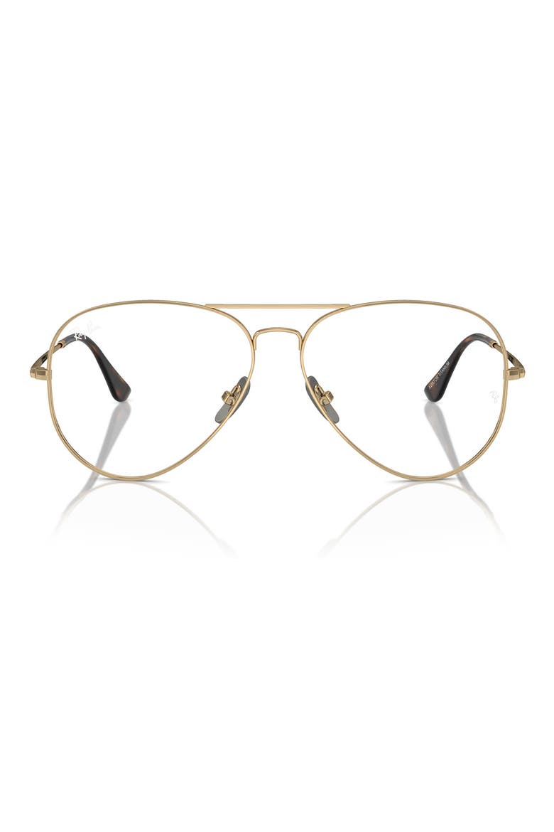 RX8789 58mm Aviator Optical Glasses, Main, color, BROWN