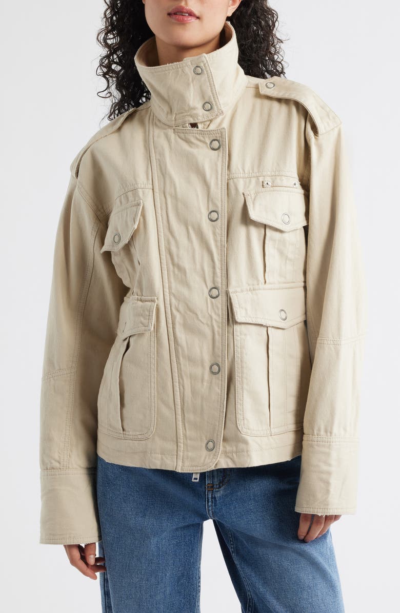 Free People Kali Utility Jacket, Alternate, color, Morning Oat