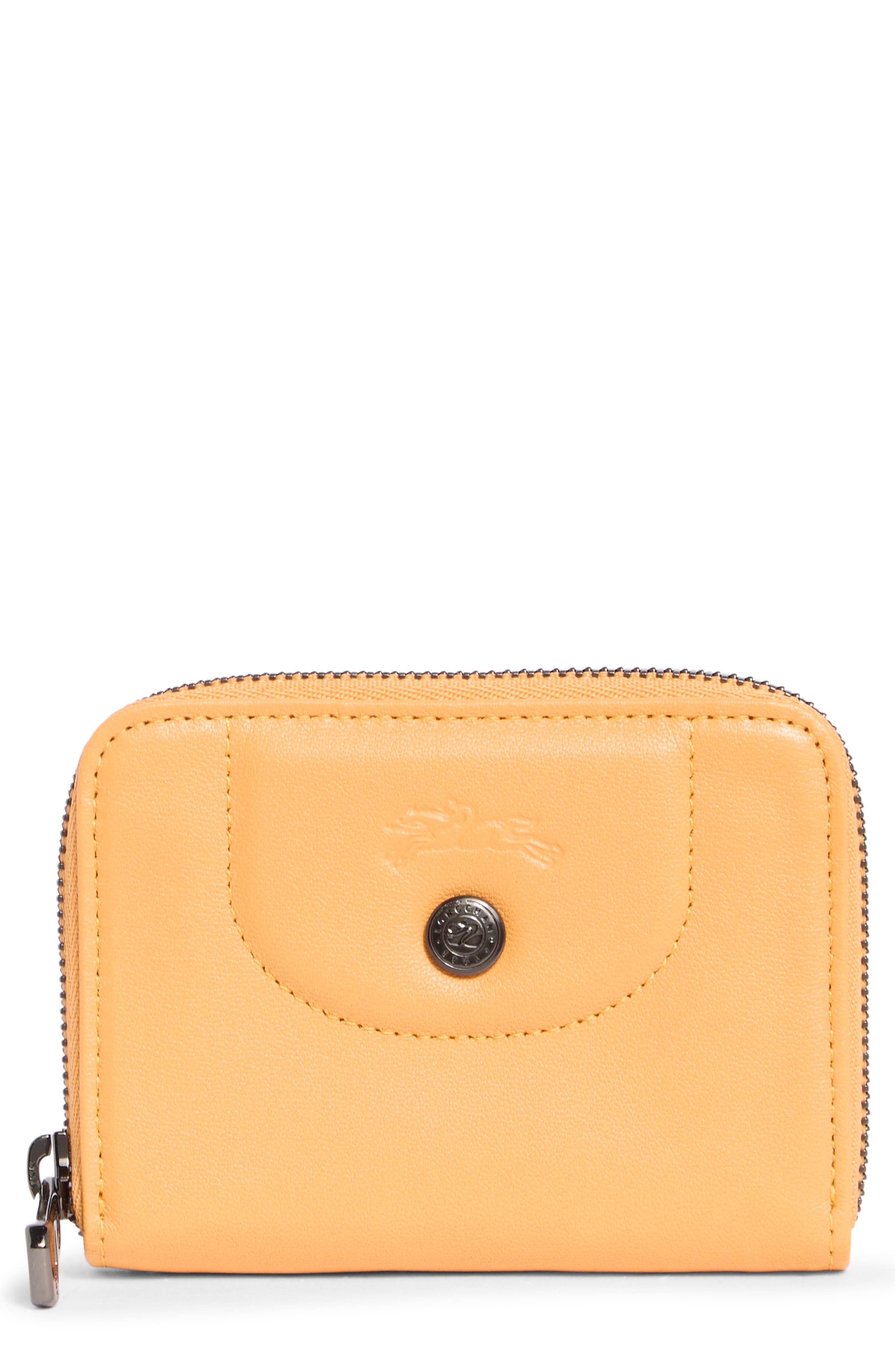 Longchamp Zip-Around Leather Card Case Wallet