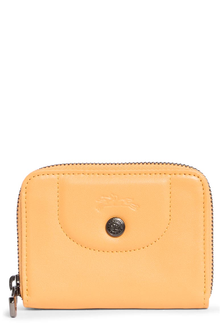 Zip-Around Leather Card Case Wallet, Main, color, MELON