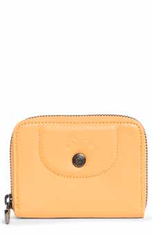 Longchamp Zip-Around Leather Card Case Wallet