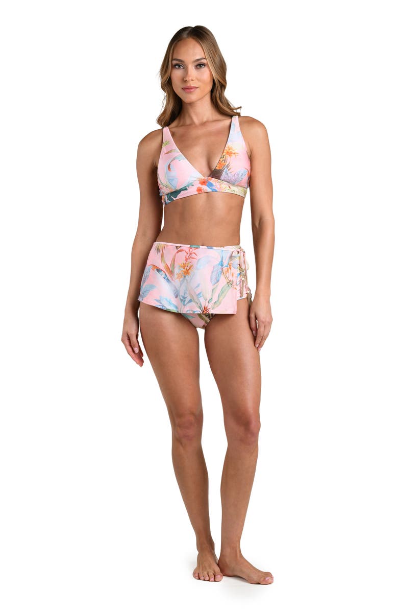 L'AGENCE Lexie Colorful Palm Bikini Top, Alternate, color, Pink Multi