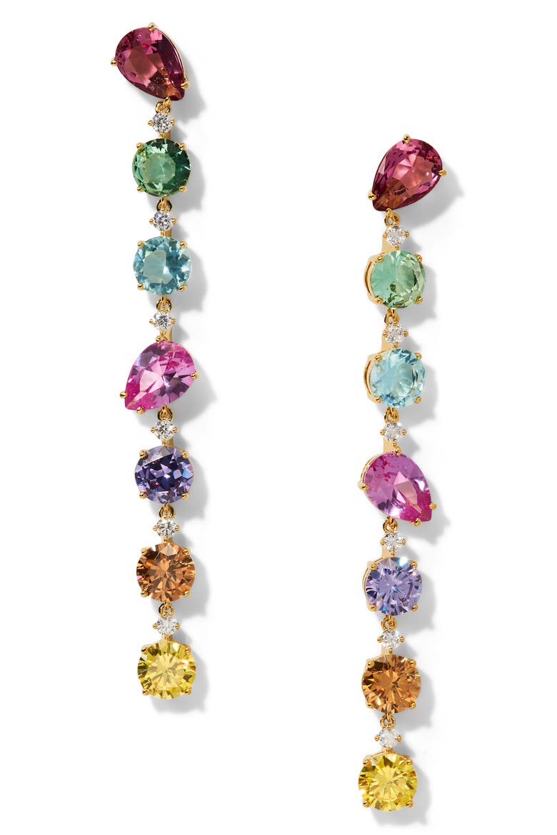 Mojito Mixed Cut Drop Earrings, Main, color, GOLD