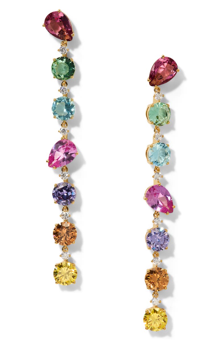 Nadri Mojito Mixed Cut Drop Earrings, Main, color, Gold