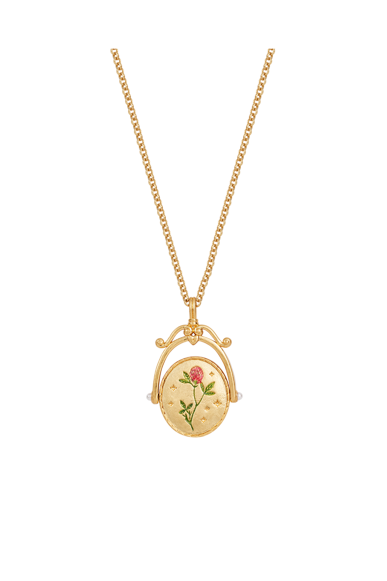 Z Initial Zigzag Clover Gold Spinner Chain Necklace, Alternate, color, Gold