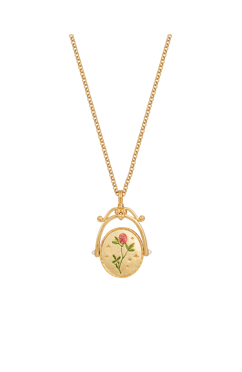Fable England Z Initial Zigzag Clover Gold Spinner Chain Necklace, Alternate, color, Gold