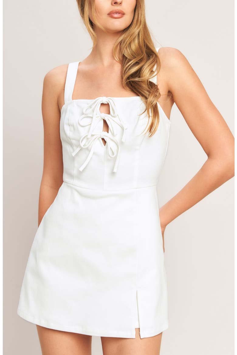 Denim Short Romper, Alternate, color, WHITE DENIM
