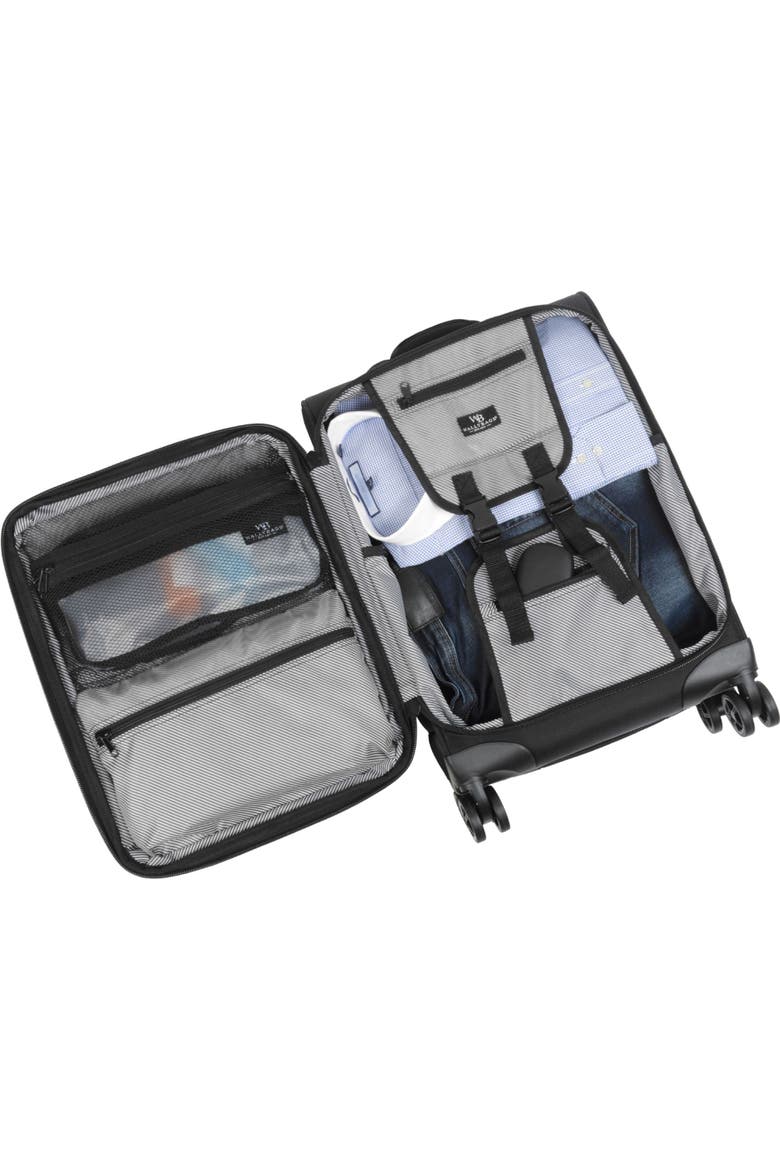 Solutions Expandable 20" Carry On Spinner W/ Padded Electronics Pockets, Alternate, color, Black