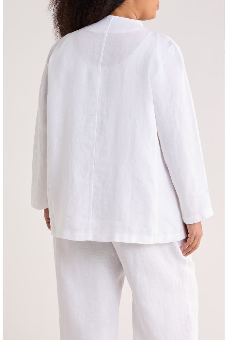 Open Front Organic Linen Jacket, Alternate, color, WHITE