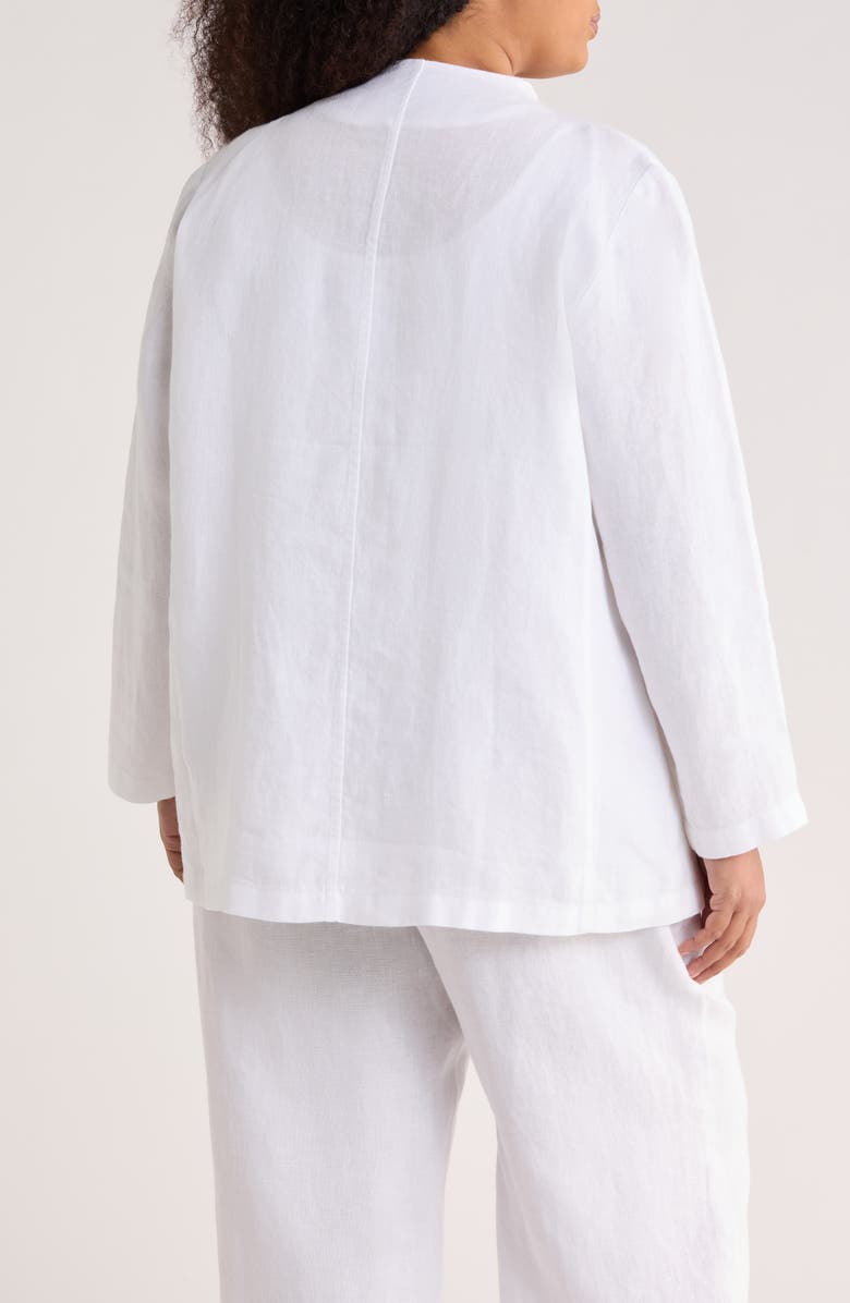 Eileen Fisher Open Front Organic Linen Jacket, Alternate, color, White