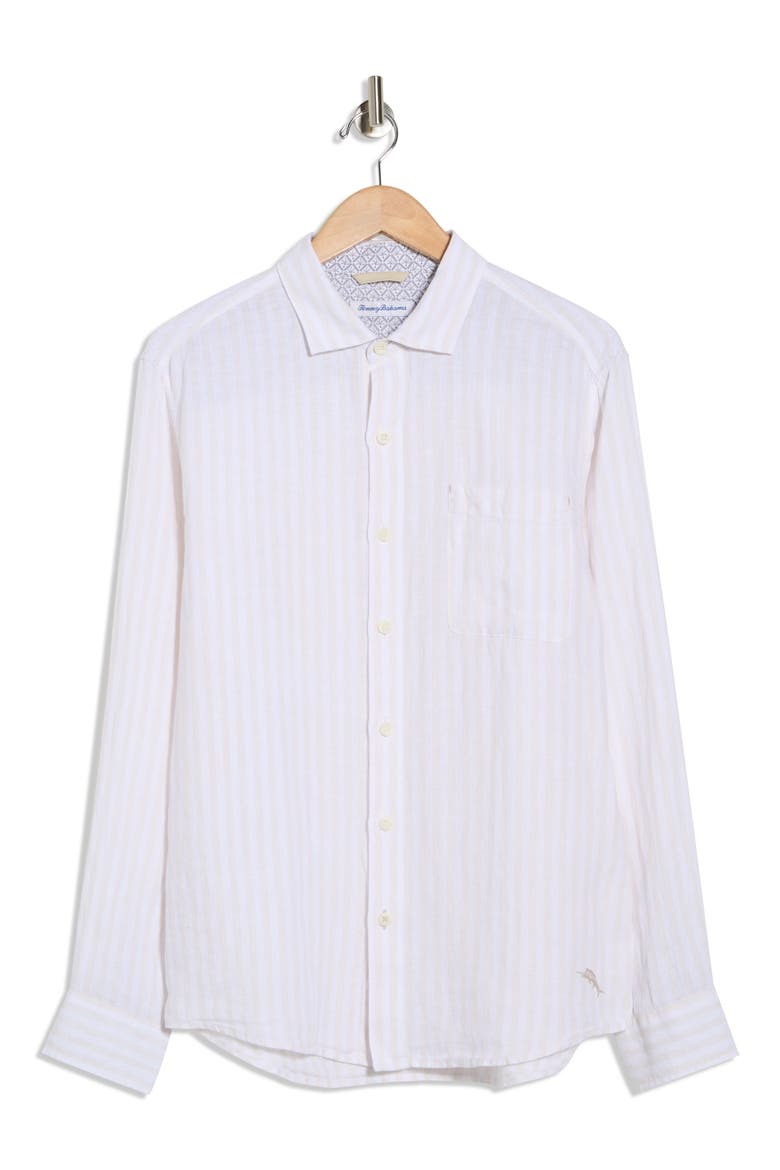 Cabana Breezer Linen Button-Up Shirt, Alternate, color, COBBLESTONE