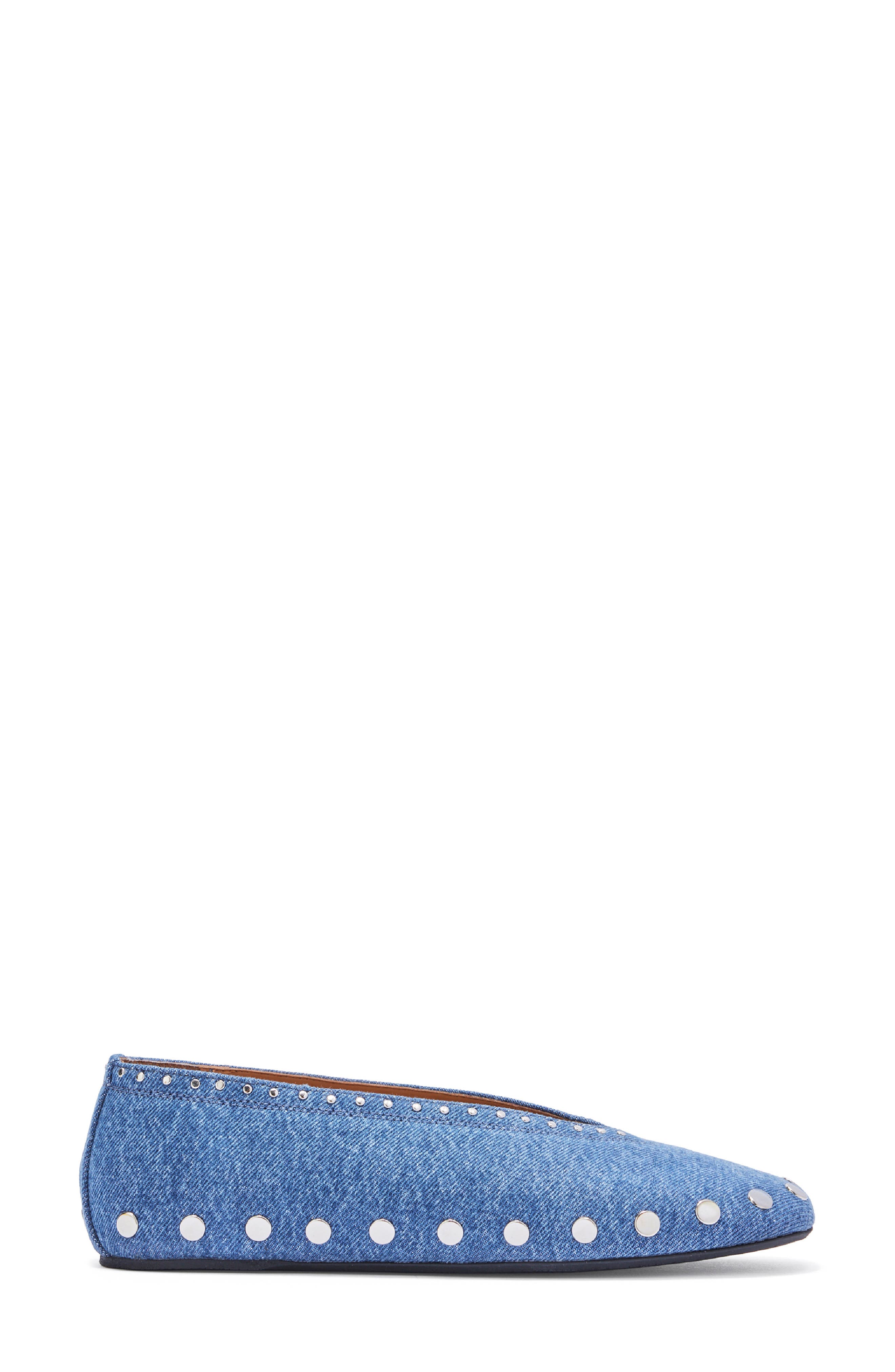 Jenny Studded Ballet Flat, Alternate, color, MID BLUE STONE