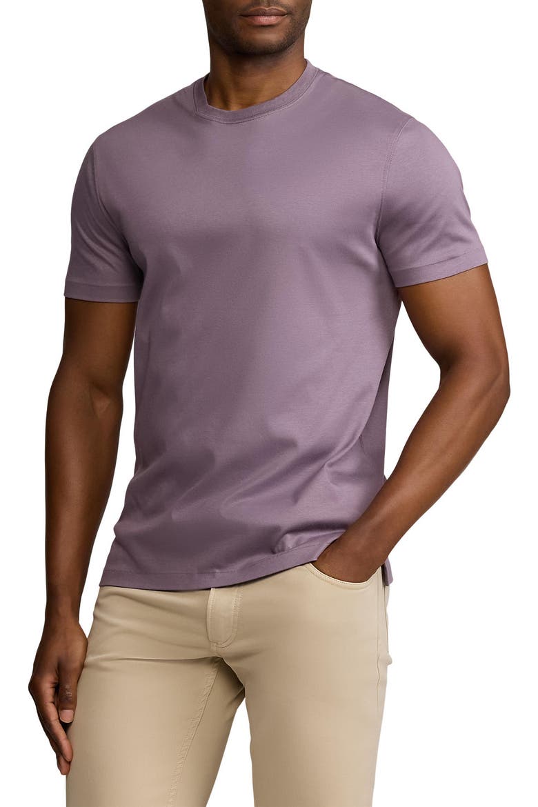 Short Sleeve Cotton Interlock Crewneck T-Shirt, Main, color, VIOLET MELANGE
