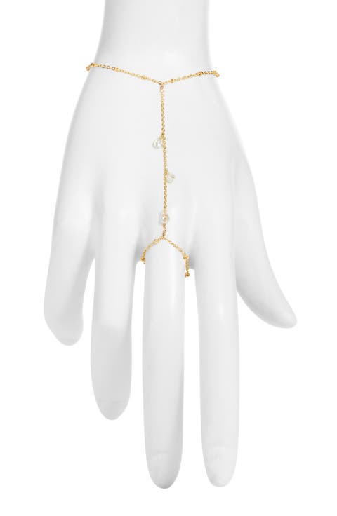 Dainty Cubic Zirconia Drop Hand Chain