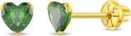 In Season Jewelry 14k Birthstone Cubic Zirconia Heart Earrings
