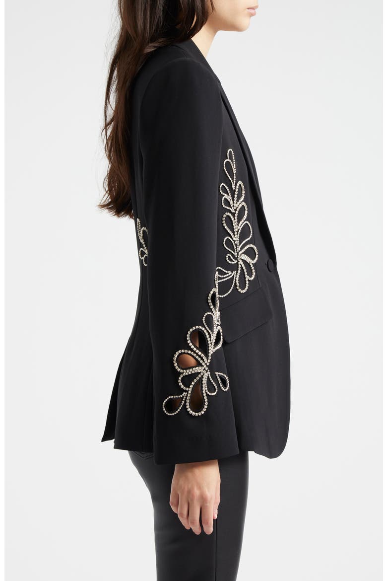 Cheyenne Rhinestone Paisley One-Button Blazer, Alternate, color, BLACK
