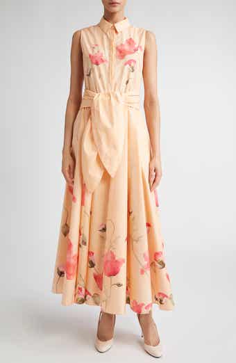 Poppy Print Tie Waist Cotton Poplin Shirtdress (Nordstrom Exclusive)